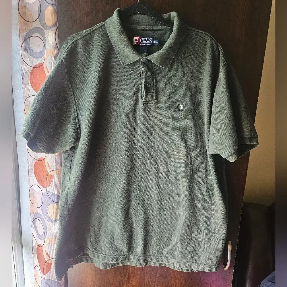 Chaps Ralph Lauren Olive Green Polo Shirt Size Xl